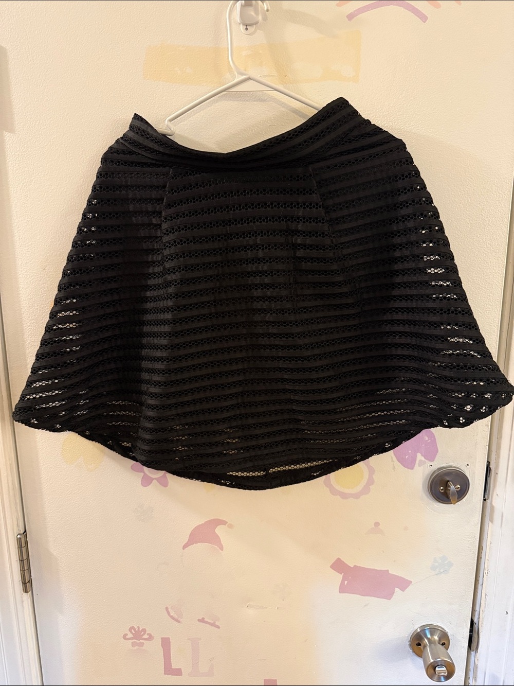 Express Black Textured A-Line Women's Skirt